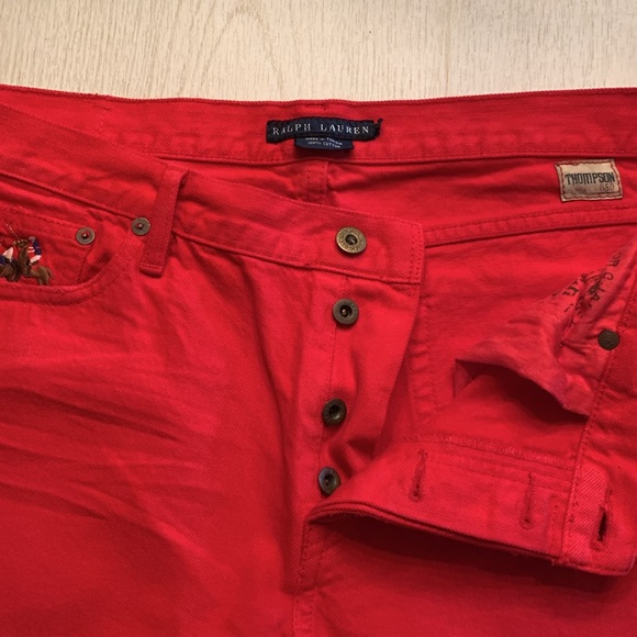Ralph Lauren Red Midrise Button down Jean size 32 - Picture 5 of 9